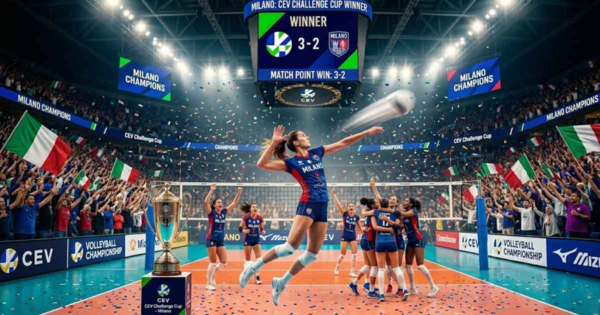 ميلانو يُتوّج بكأس التحدي الأوروبي للكرة الطائرة.. ريغرز يُضيء النهائي بـ18 نقطة وأربعة آسات